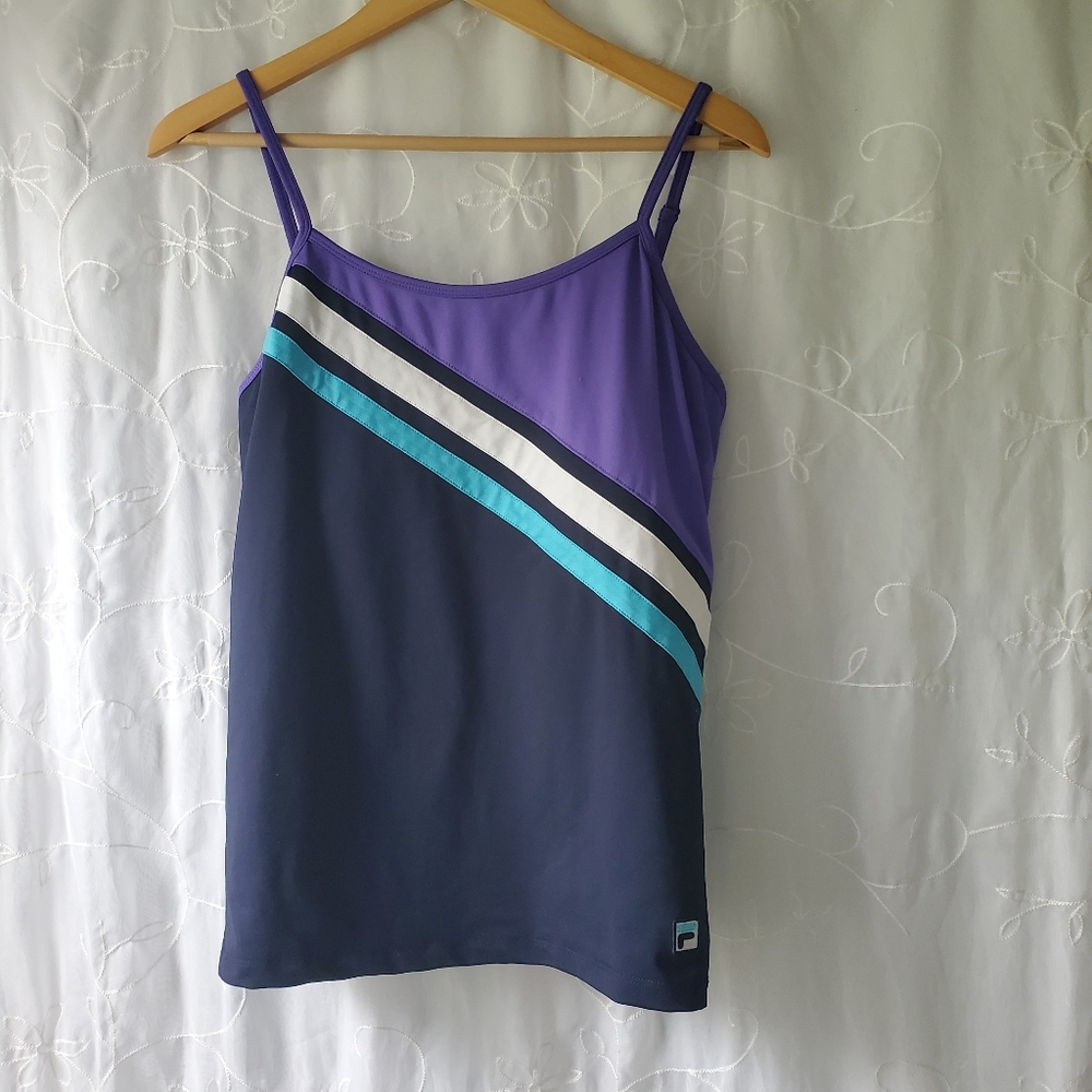 Fila colorblock striped swim tank top